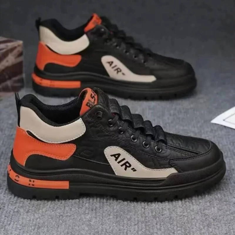 کتونی لژدار مردانه مشکی نارنجی Air | Men's Platform Sneakers