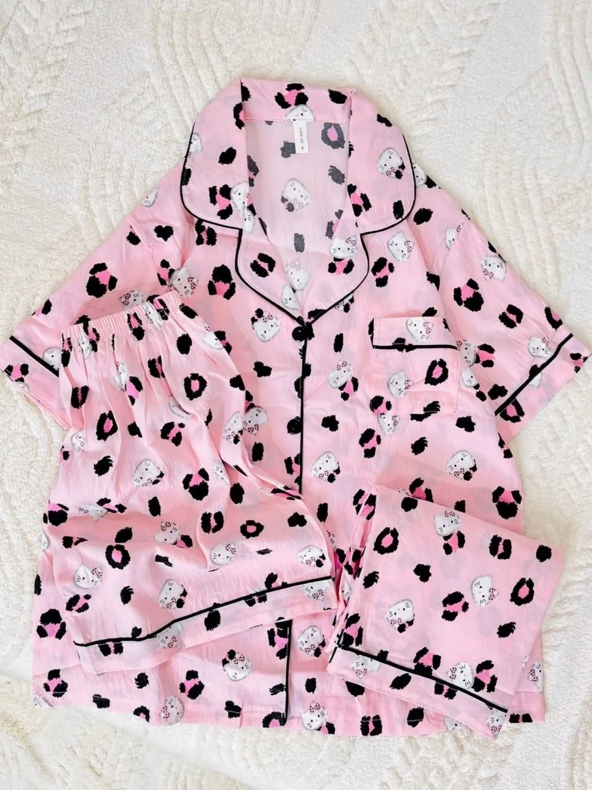 women-muslin-3-piece-leopard-pink-set ست سه تکه نخ موسلین زنانه طرح پلنگی صورتی | ست راحتی شیک وارداتی