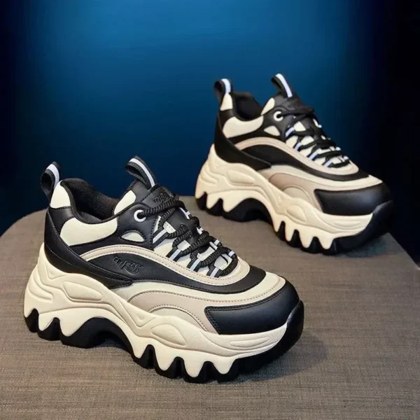 کفش کتونی فانتزی زنانه لژدار مدل پاندا | Women's Platform Sneakers